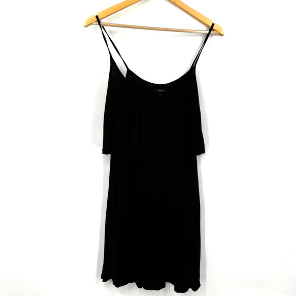 Aritzia Talula Black Tiered Spaghetti Strap Lined Midi Dress Style 50373 Small‎ - Picture 1 of 6